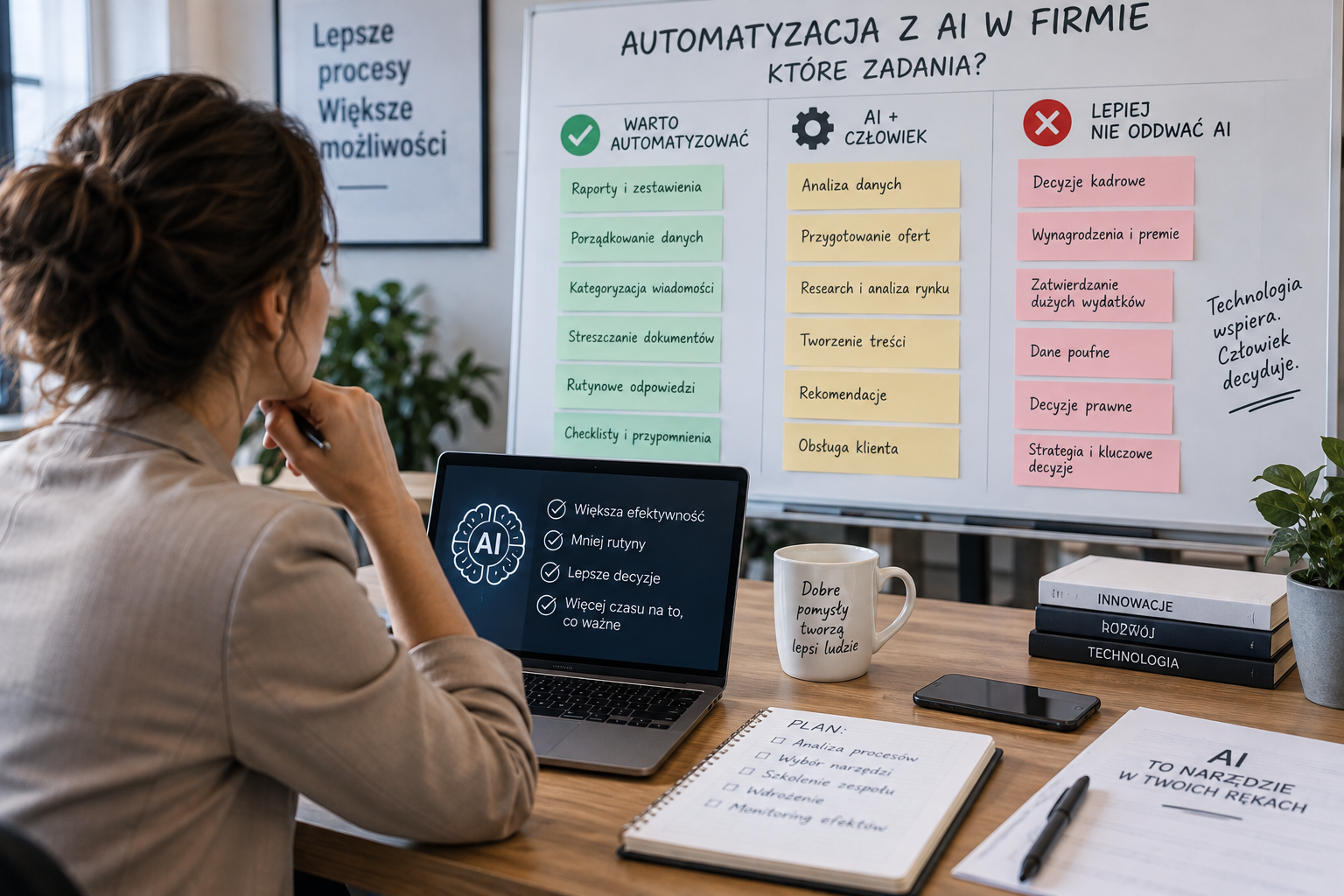 Które zadania w firmie warto automatyzować z pomocą AI, a których lepiej nie oddawać algorytmom?